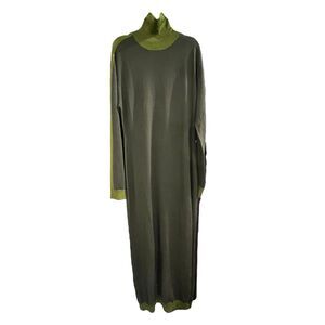 Lita by Ciara Green Solid Merino Wool Maxi Affection Sweater Dress M